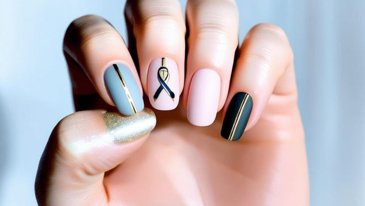 womens-hand-with-painted-mental-health-awareness-sign-on-her-one-nail