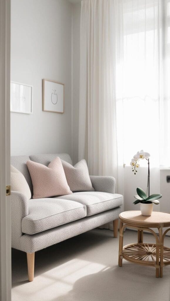 Scandinavian style grey sofa